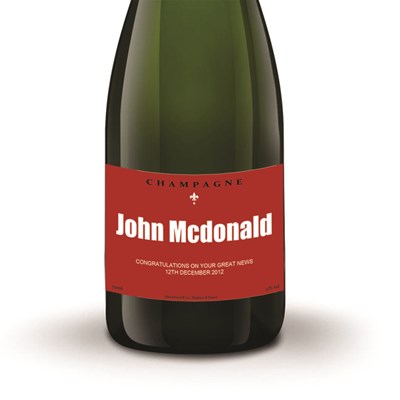 Jules Feraud Brut With Personalised Champagne Label Red